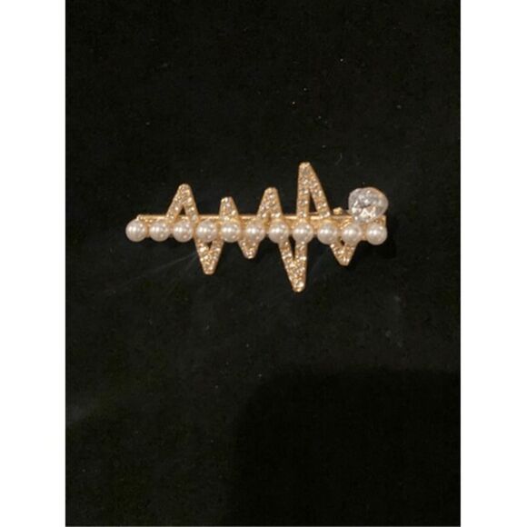 Hair Clips Set of 4 Pearls & Rhinestones Party Holidays - Picture 4 of 9